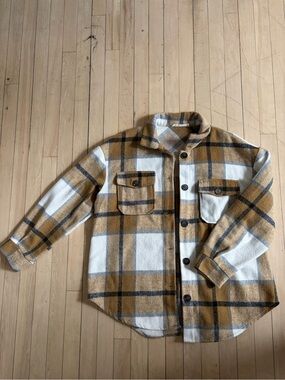 Yellow & Cream Thick Flannel Jacket